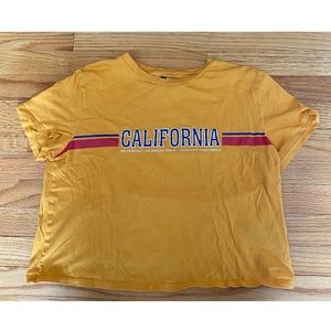 H & M cropped yellow t-shirt